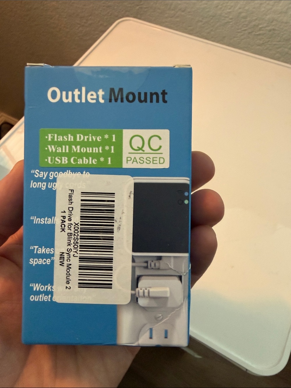 Amazon Outlet Mount Wall USB Charger Box in Blue and White